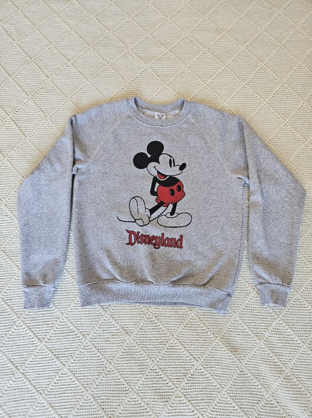 Disneyland Grey Crewneck Sweatshirt with Red & Black Mickey SMALL